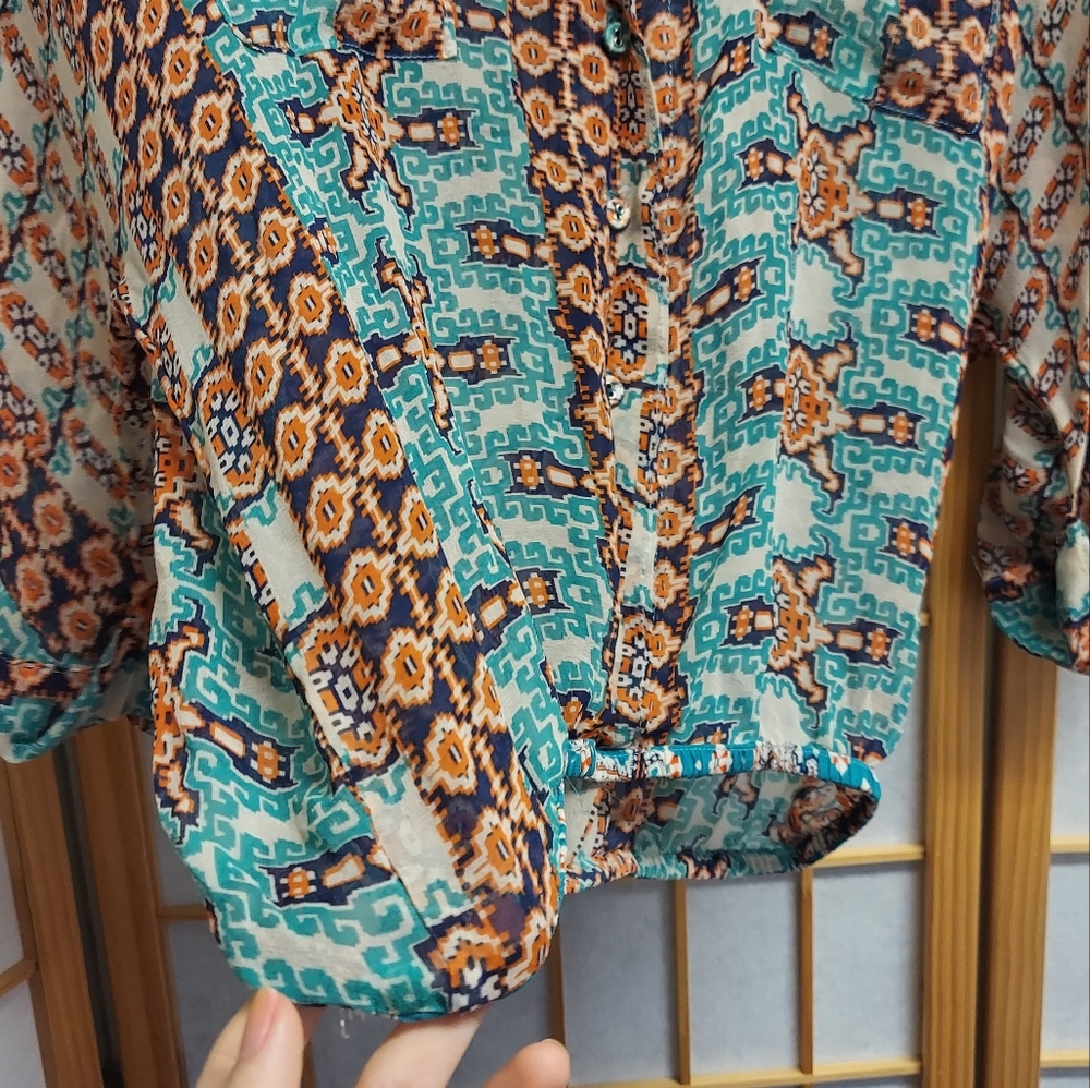 Gypsy 05 100% Silk Bohemian Blouse - Size Small - Picture 4 of 12